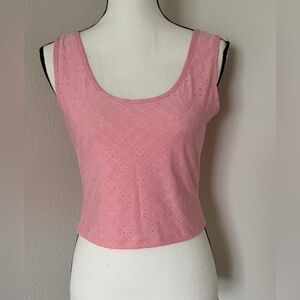 Pink Sleeveless Lace Top